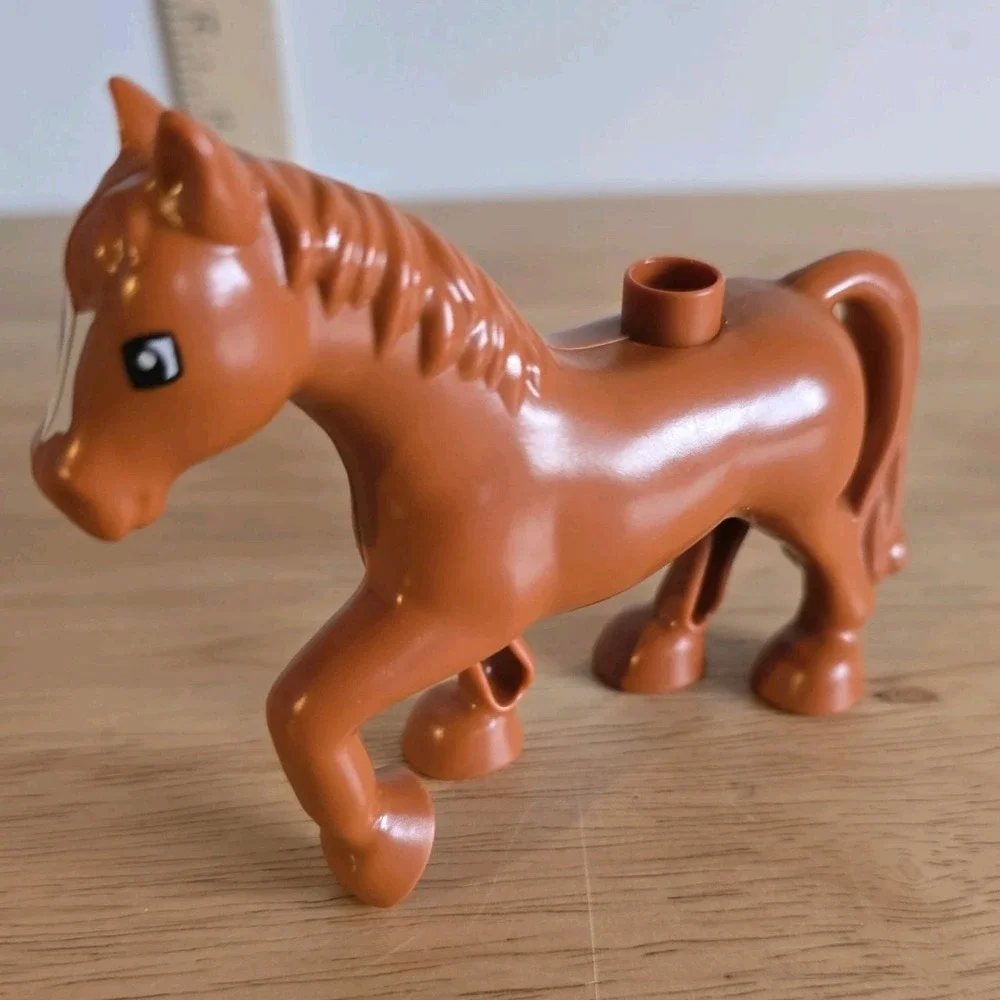 Lego DUPLO Boy In Overalls Farm Animals Horse‎ Cow Chicken